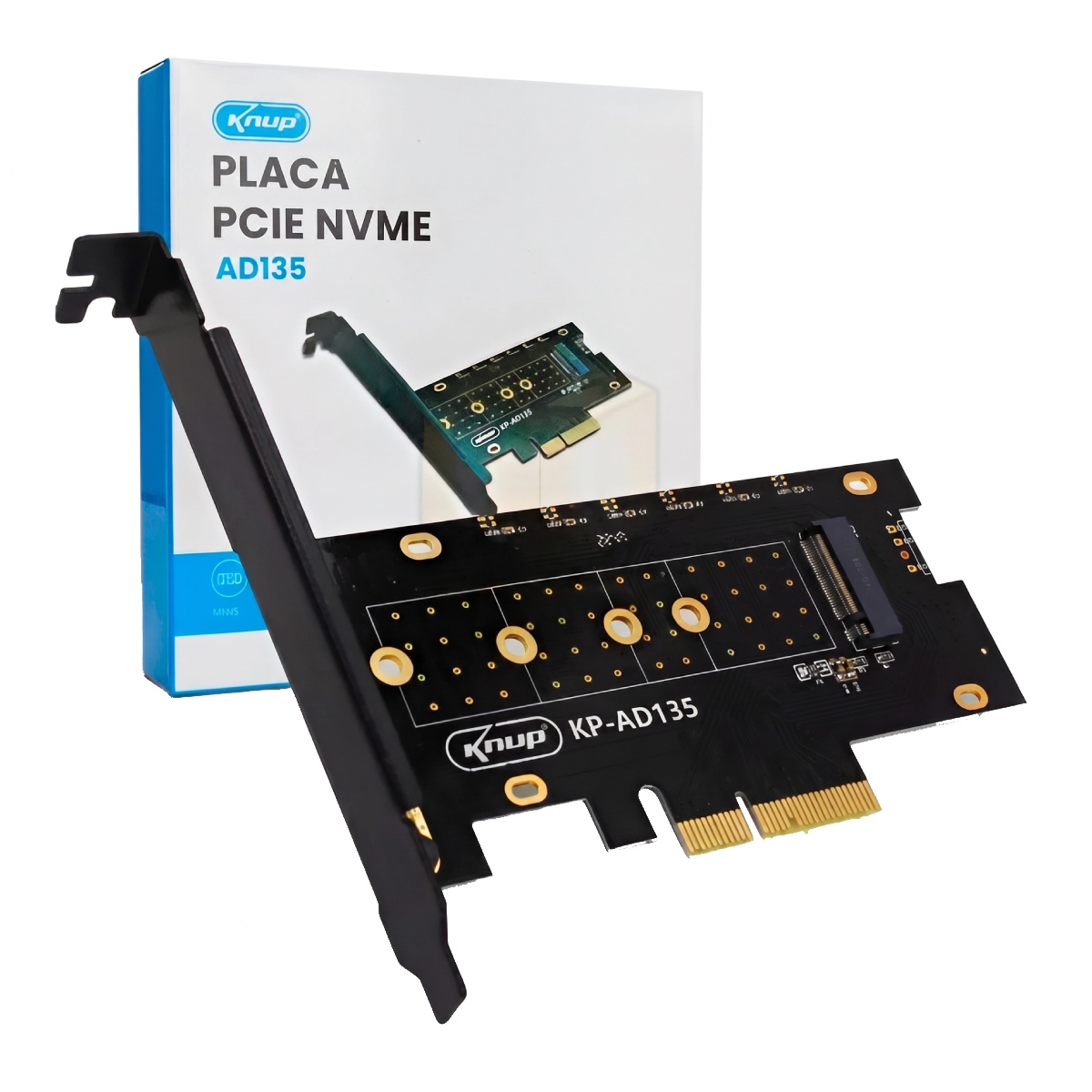 Placa Controladora M.2 NVMe para PCI-E x4 - Gen 4 - Adaptador para SSD - AD135