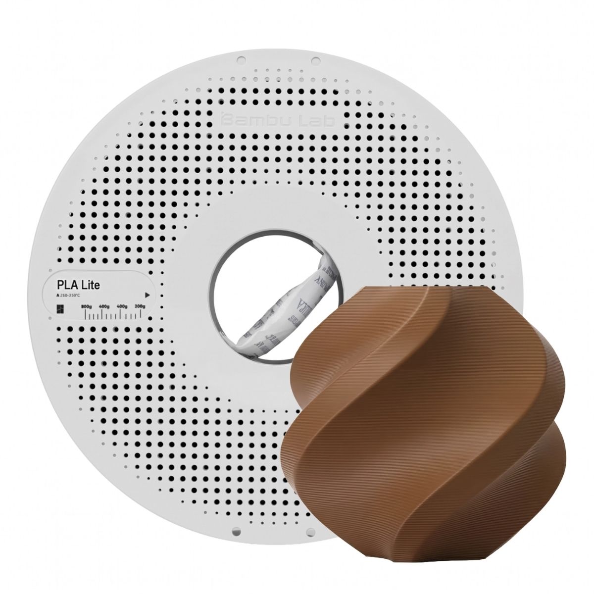 Filamento Para Impressora 3D - PLA LITE Marrom Cacau Fosco - 1Kg - 1,75mm - Bambu Lab A18-N0-1.75-1000-SPL