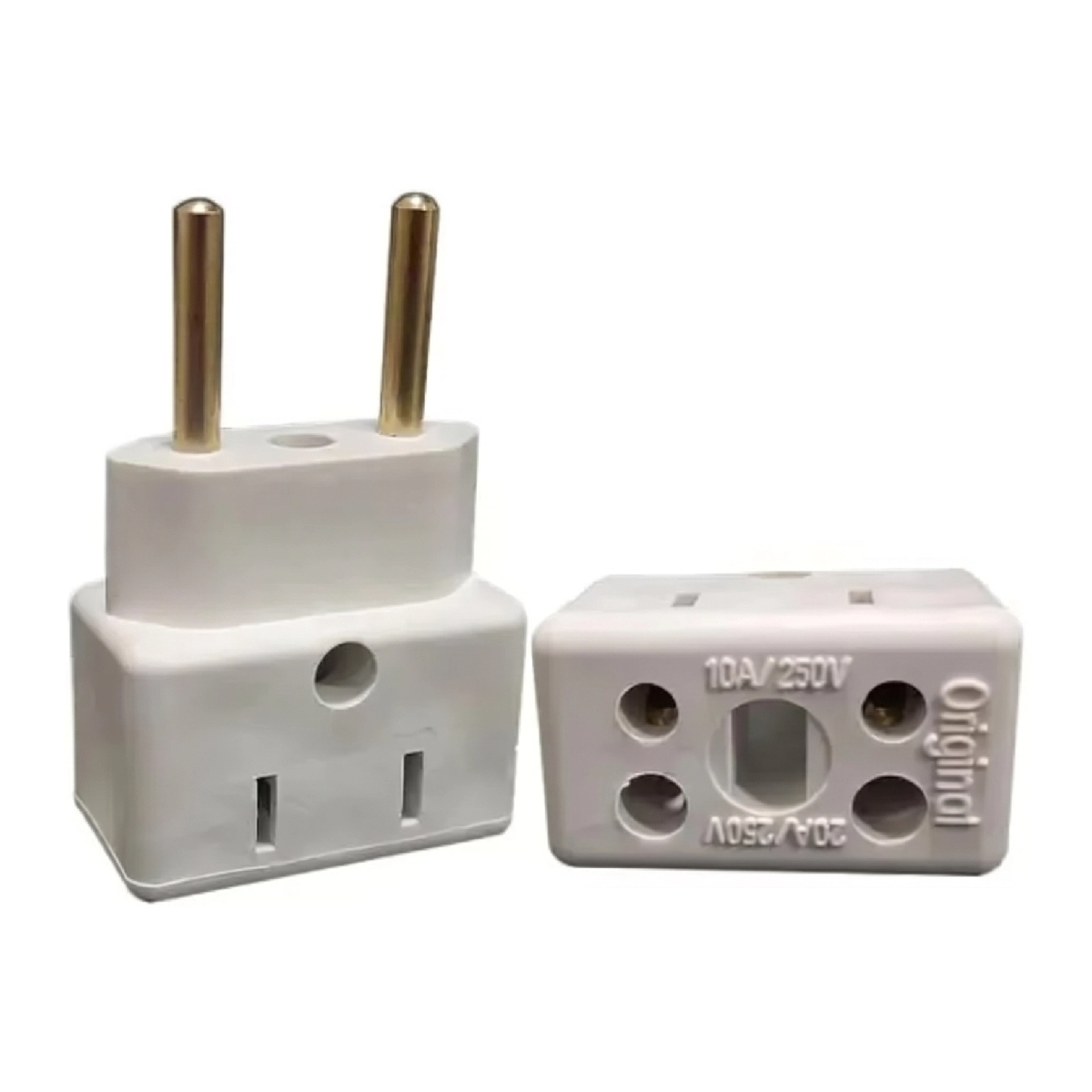 Adaptador de Tomada Bob Esponja - 3 para 2 Pinos - 10A / 20A - Bivolt - Branco - AD0738