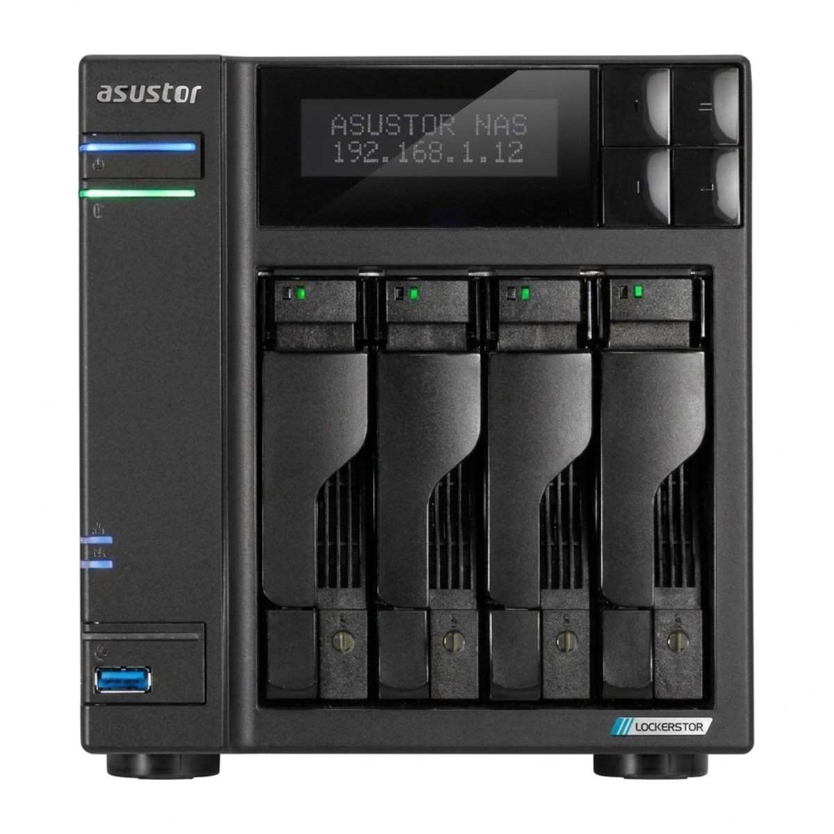 Storage NAS Asustor AS6704T V2 - Nuvem Pessoal Privada - 2 x 5 GbE - 4 Slots M.2 NVMe - 4 baias SATA