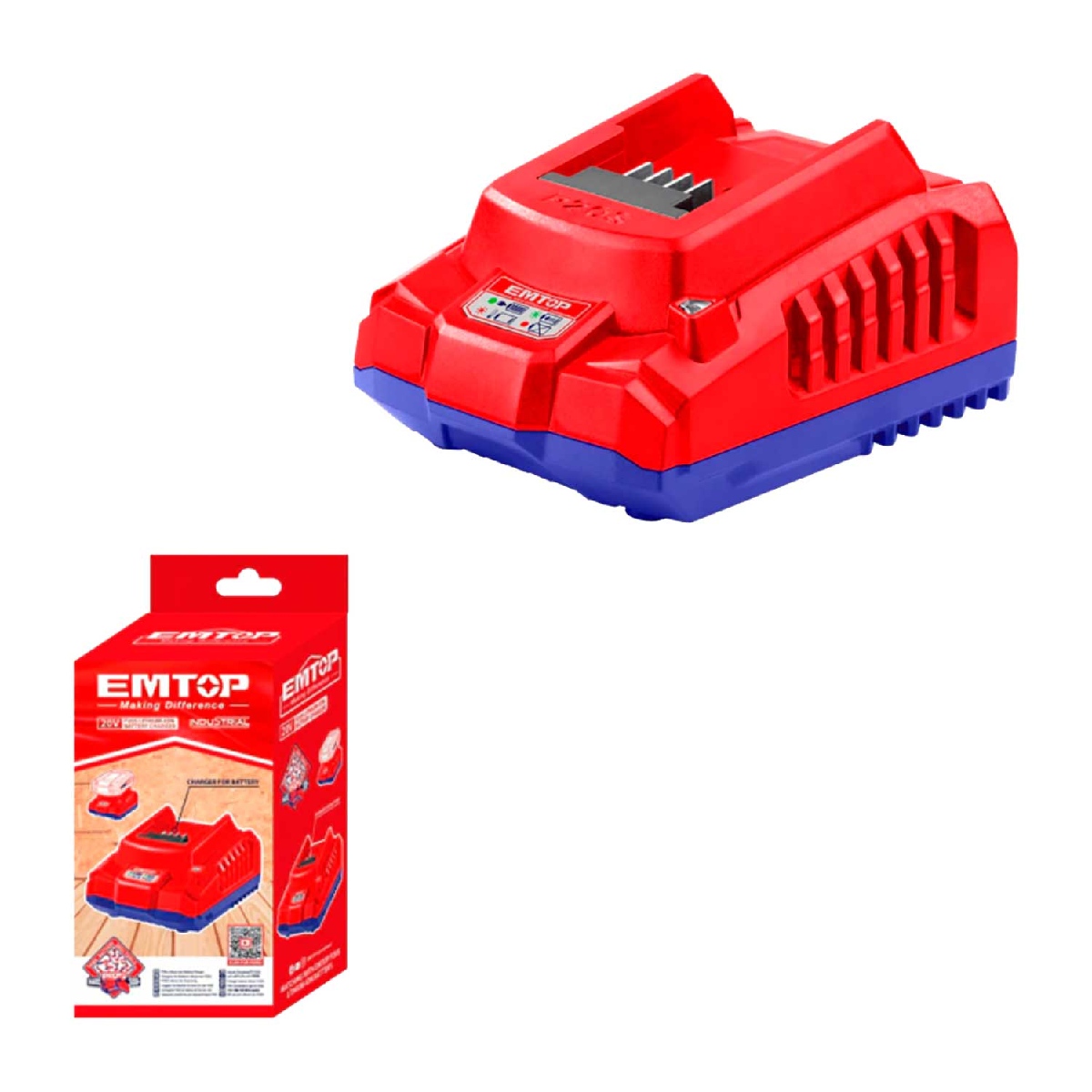Carregador de Bateria Emtop P20S - 20V / 2A - Para baterias Emtop P20S - 220V - EFCR20200-9