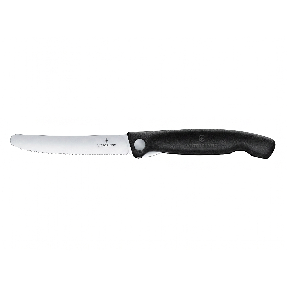 Faca de Piquenique Victorinox Swiss Classic - Lâmina Serrilhada Dobrável - 11 cm - Preta - 6.7833