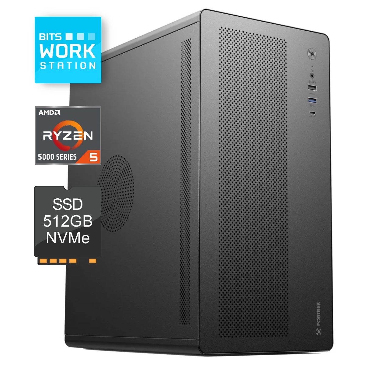 Computador WorkStation Bits 2026 - AMD Ryzen 5 5600GT, 16GB, SSD 512GB, AMD Radeon Graphics, Windows 11 Professional