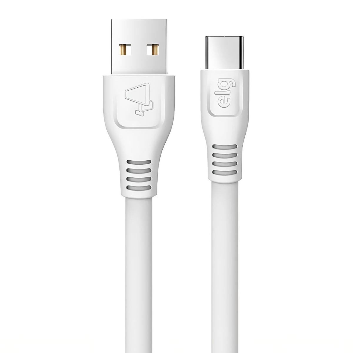 Cabo Flat USB-C para USB - 2 Metros - Branco - ELG ELMC20WH