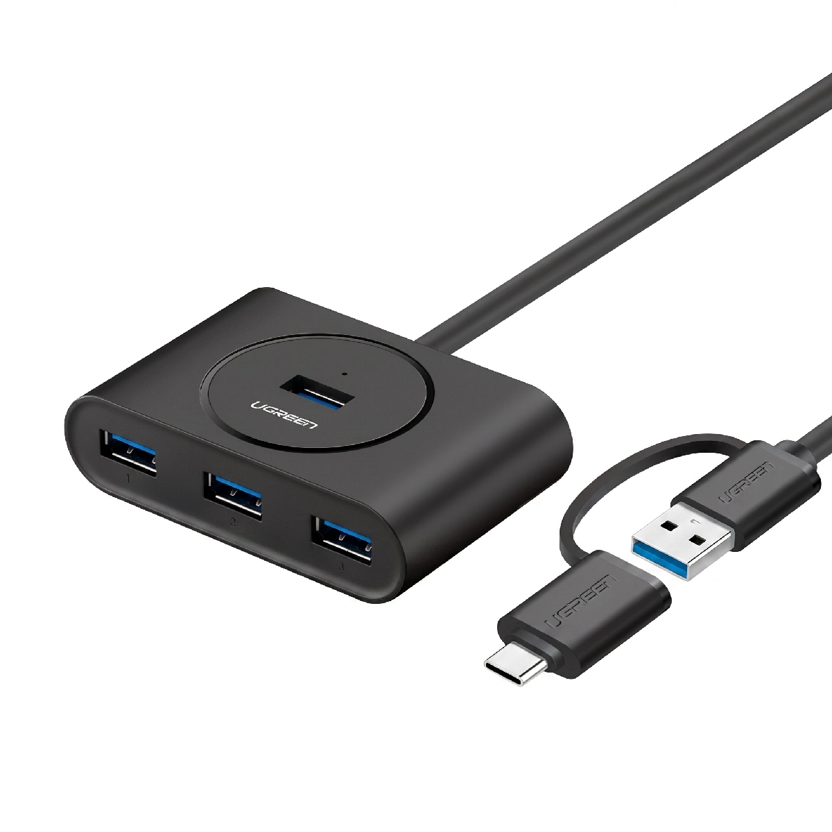 HUB USB-C - 4 Portas USB 3.0 - com Cabo de 1 Metro - 5Gbps - Preto - Ugreen CR113 40850