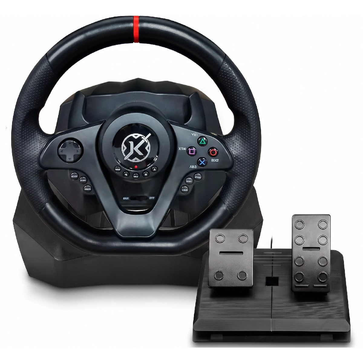 Volante Kalkan G300 Pro Racing - Compatível com PS3, PS4, Xbox, Switch e PC - com Pedal e Câmbio - Rotação 270°/900° - KLK00033