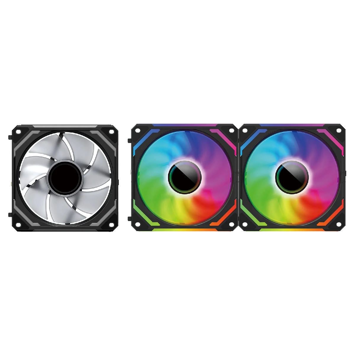 Kit 3 Coolers 120mm Redragon GC-F012 - LED ARGB - Preto - GC-F012