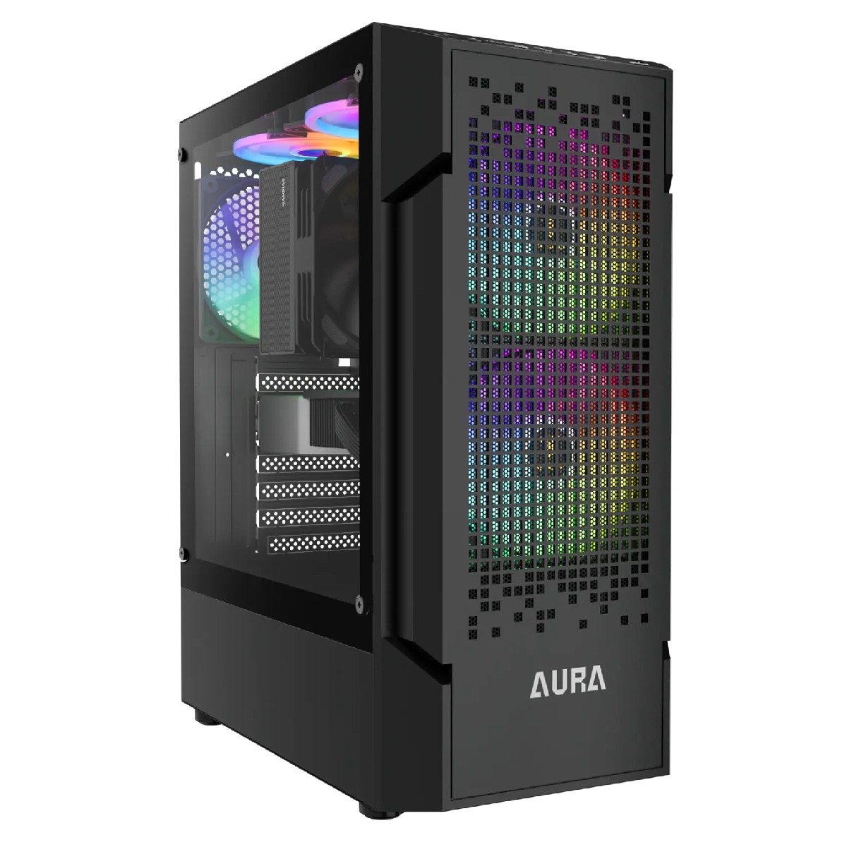 Gabinete Gamer Gamdias Aura GC7 - Lateral em Vidro Temperado - USB 3.0 - 3 Coolers ARGB Inclusos - Preto
