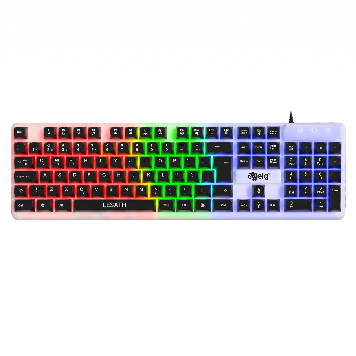 Teclado Gamer ELG Lesath - Membrana Shield - ABNT2 - Iluminação LED - Anti-Ghosting - Preto - TGLH