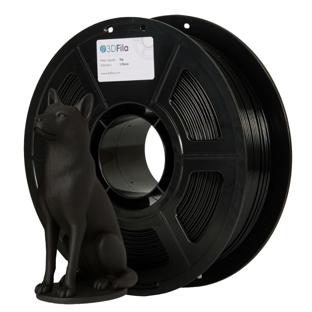 Filamento para Impressora 3D - PETG XT - Black Night - 1Kg - 1,75mm - 3D Fila PTG421753
