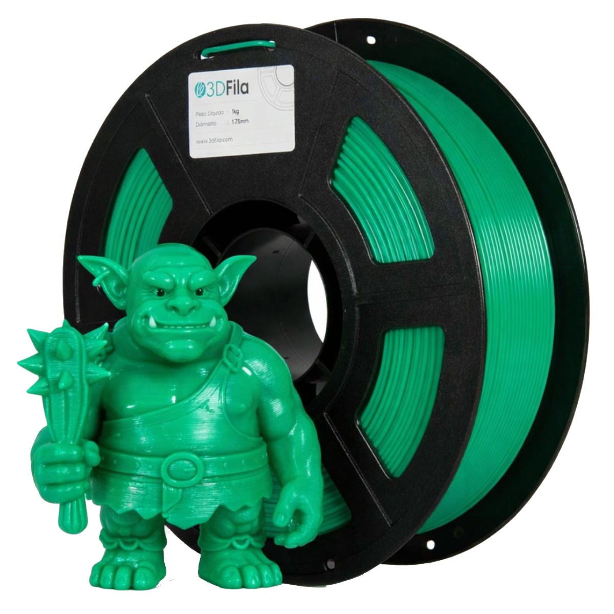 Filamento para Impressora 3D - PETG XT - Verde - 1Kg - 1,75mm - 3D Fila PTG581753