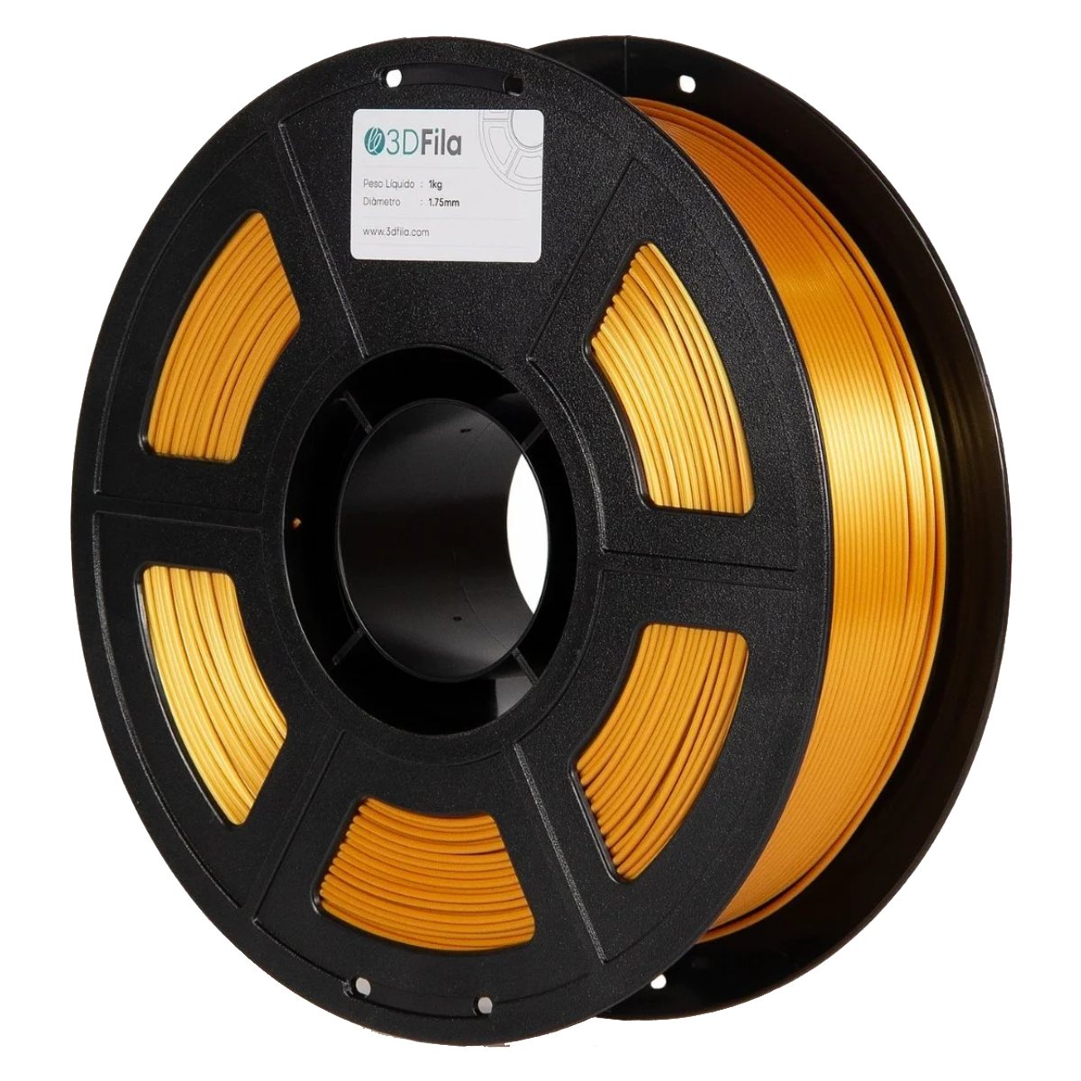 Filamento para Impressora 3D - PLA - Silk Dourado - 1Kg - 1,75mm - 3D Fila PLS051753