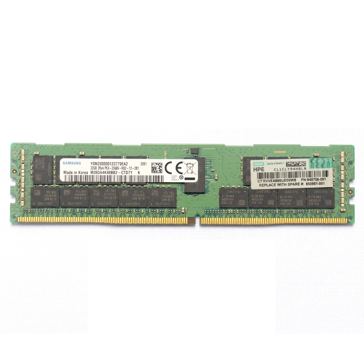 Memória Servidor 32GB DDR4 2666MHz HP Enterprise - CL19 - ECC Registered - OEM - 840758-091