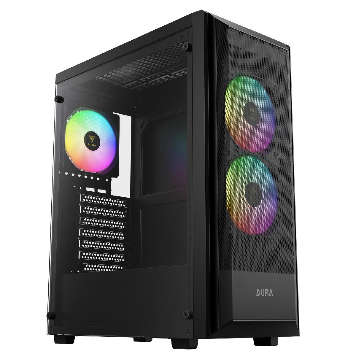 Gabinete Gamer Gamdias Aura GC6 Elite - Lateral em Vidro Temperado - USB 3.0 - 3 Coolers ARGB Inclusos - Preto - GMB2550005