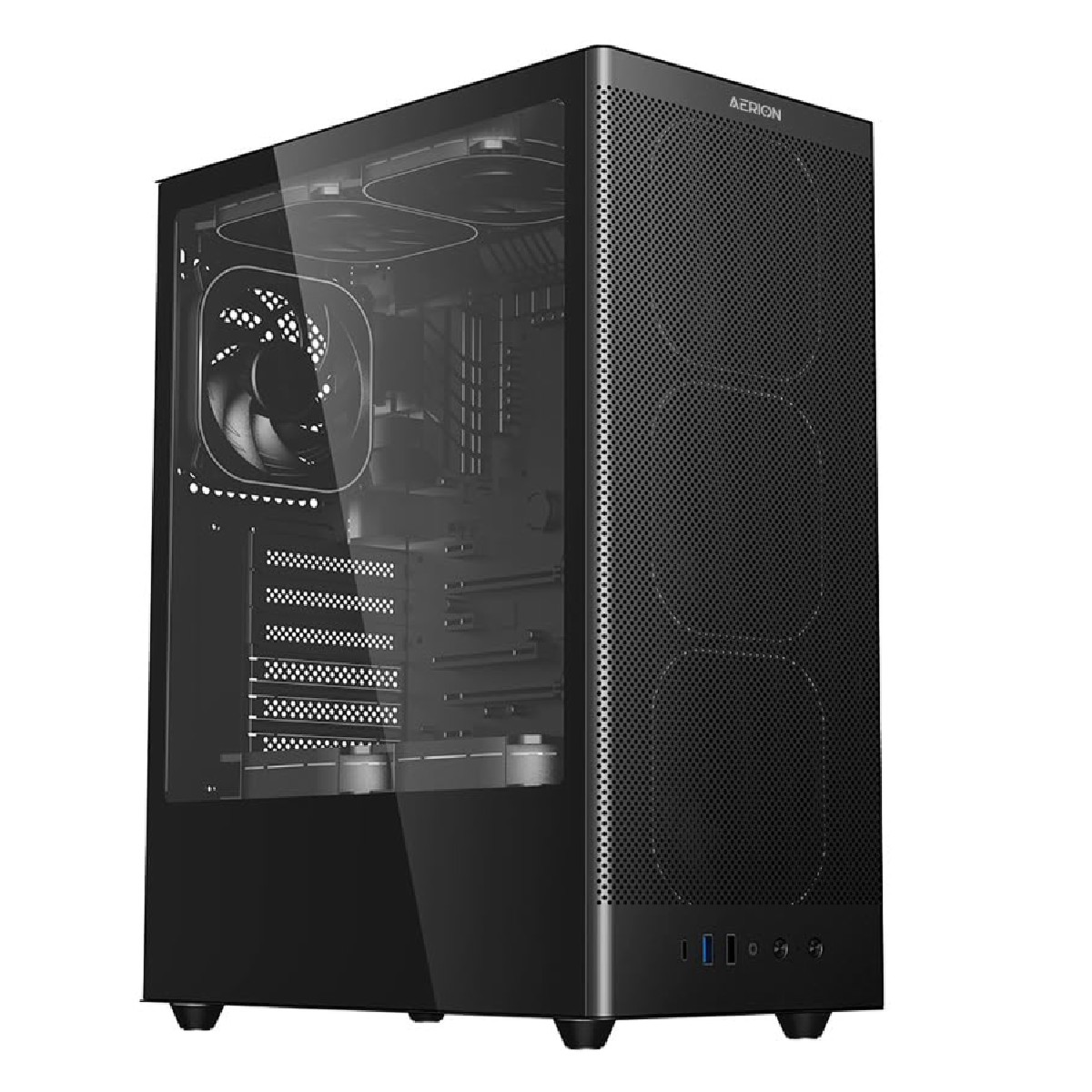 Gabinete Gamer Aerion Arch II GAB100 - Lateral em Vidro Temperado e Frontal Mesh - ATX - Preto - 70592