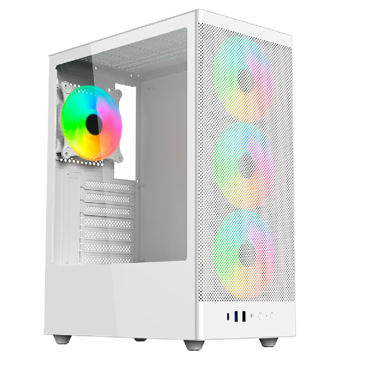 Gabinete Gamer Aerion Arch II GAB100 - Lateral em Vidro Temperado e Frontal Mesh - ATX - Branco - 70727