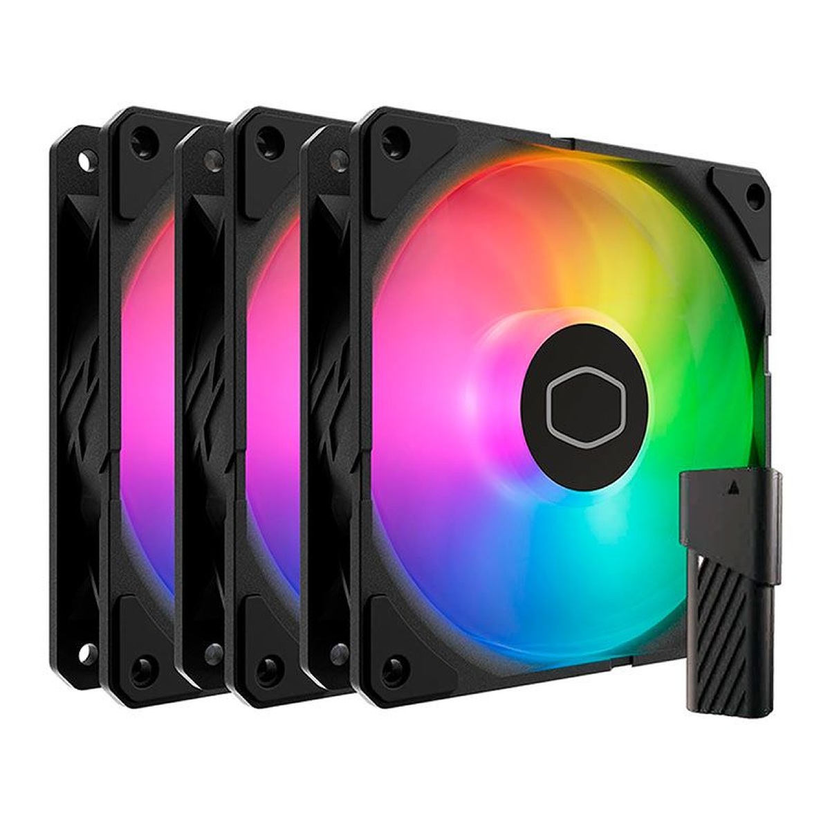 Kit 3 Coolers 120mm SickleFlow Edge - LED ARGB - Controladora - Preto - Cooler Master MFX-B2DN-253P2-R2