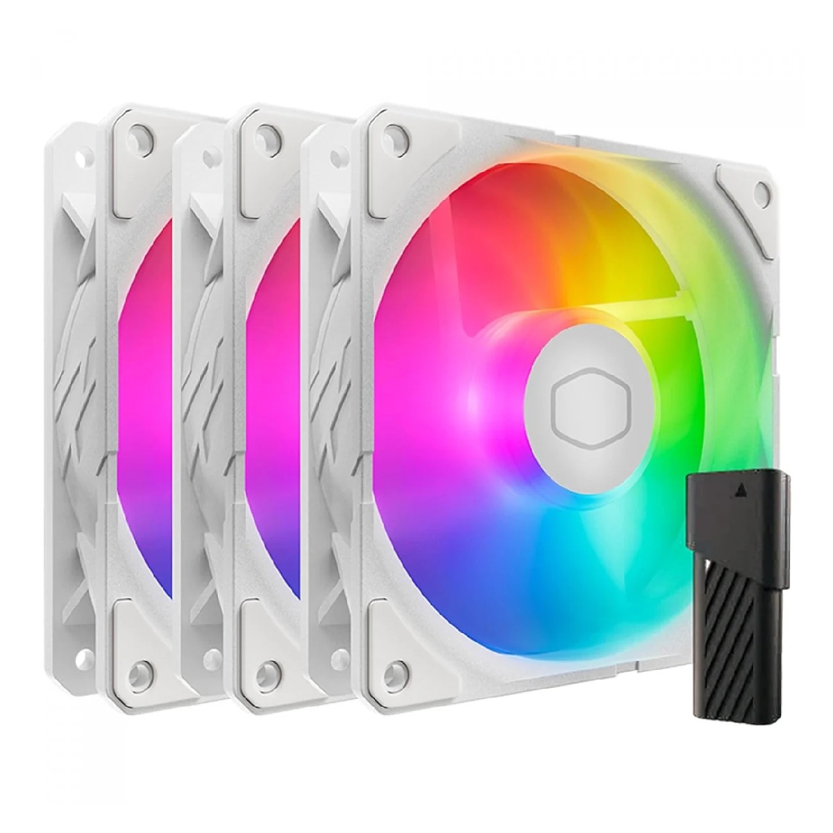 Kit 3 Coolers 120mm SickleFlow Edge - LED ARGB - Controladora - Branco - Cooler Master MFX-B2DW-253P2-R2