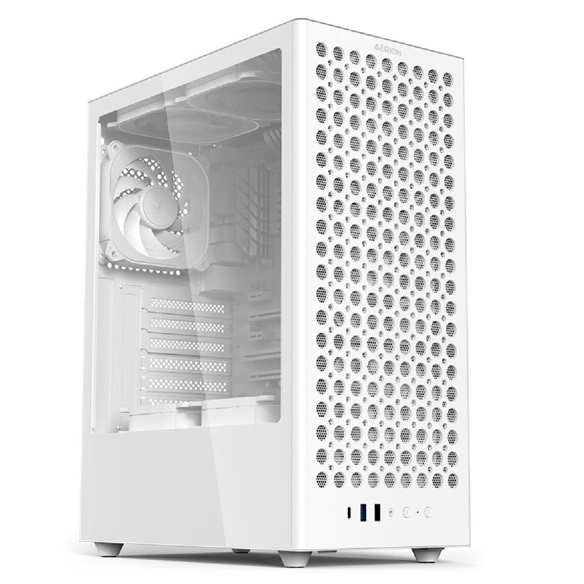 Gabinete Gamer Aerion Arch III GAB110 - Lateral em Vidro Temperado e Frontal Mesh - ATX - Branco - 70839