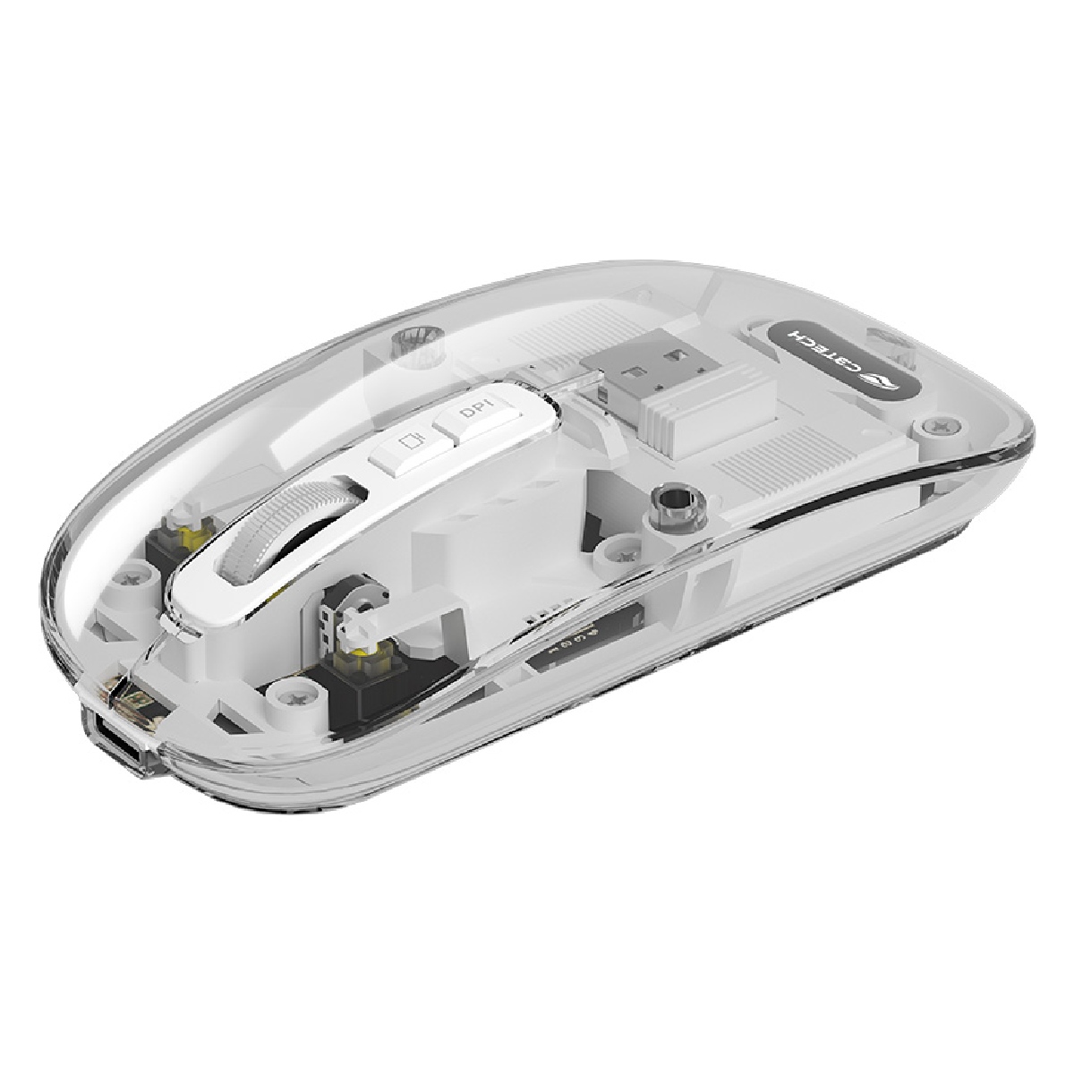 Mouse sem Fio C3Tech M-BT100WH - Bateria Recarregável - 2.4GHz e Bluetooth - 1600dpi - Branco