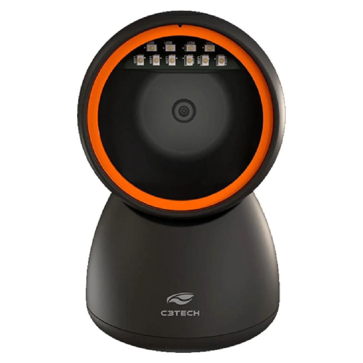 Leitor de Código de Barras e QR Code C3Tech LB-D2100 - Fixo de Mesa Apresentação, USB 1D/2D, Lê Boletos, NFe e Telas Digitais - Preto