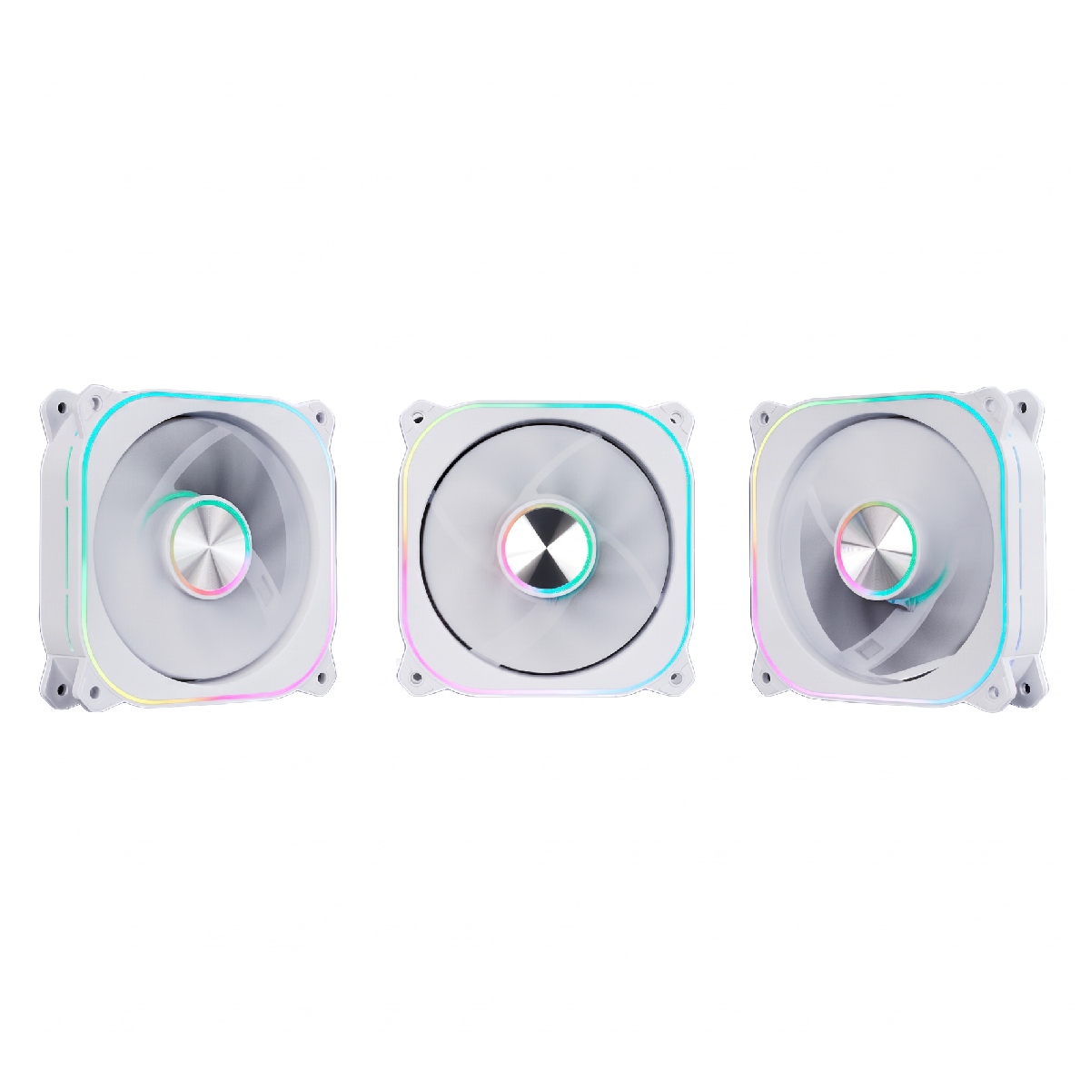 Kit 3 Coolers 120mm Aerion Veil S - LED ARGB - Controle Remoto e Controladora - Branco - FAN100