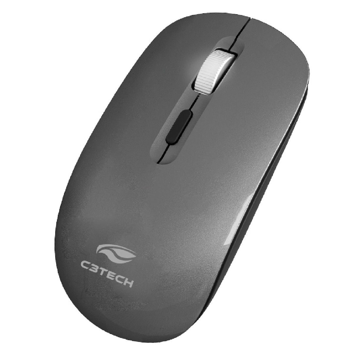 Mouse sem Fio C3Tech M-BT80GY - Bateria Recarregável - Bluetooth e Receptor USB - Cinza
