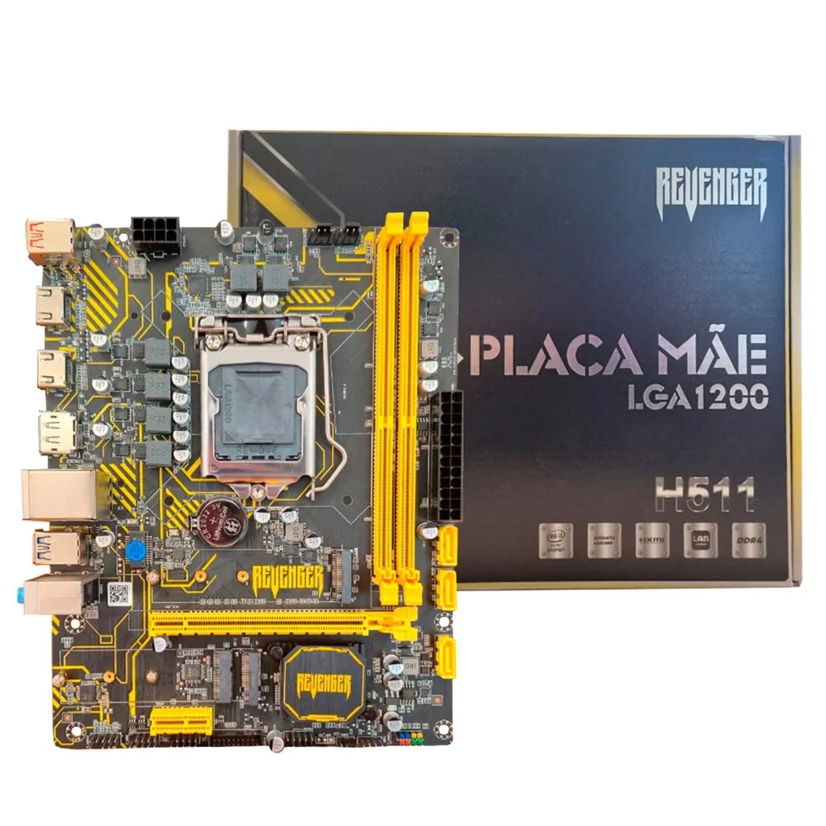 Placa Mãe Revenger G-H511 - (LGA 1200 - DDR4 3200) - Chipset Intel H470 - USB 3.2 - Slot M.2 - Micro ATX