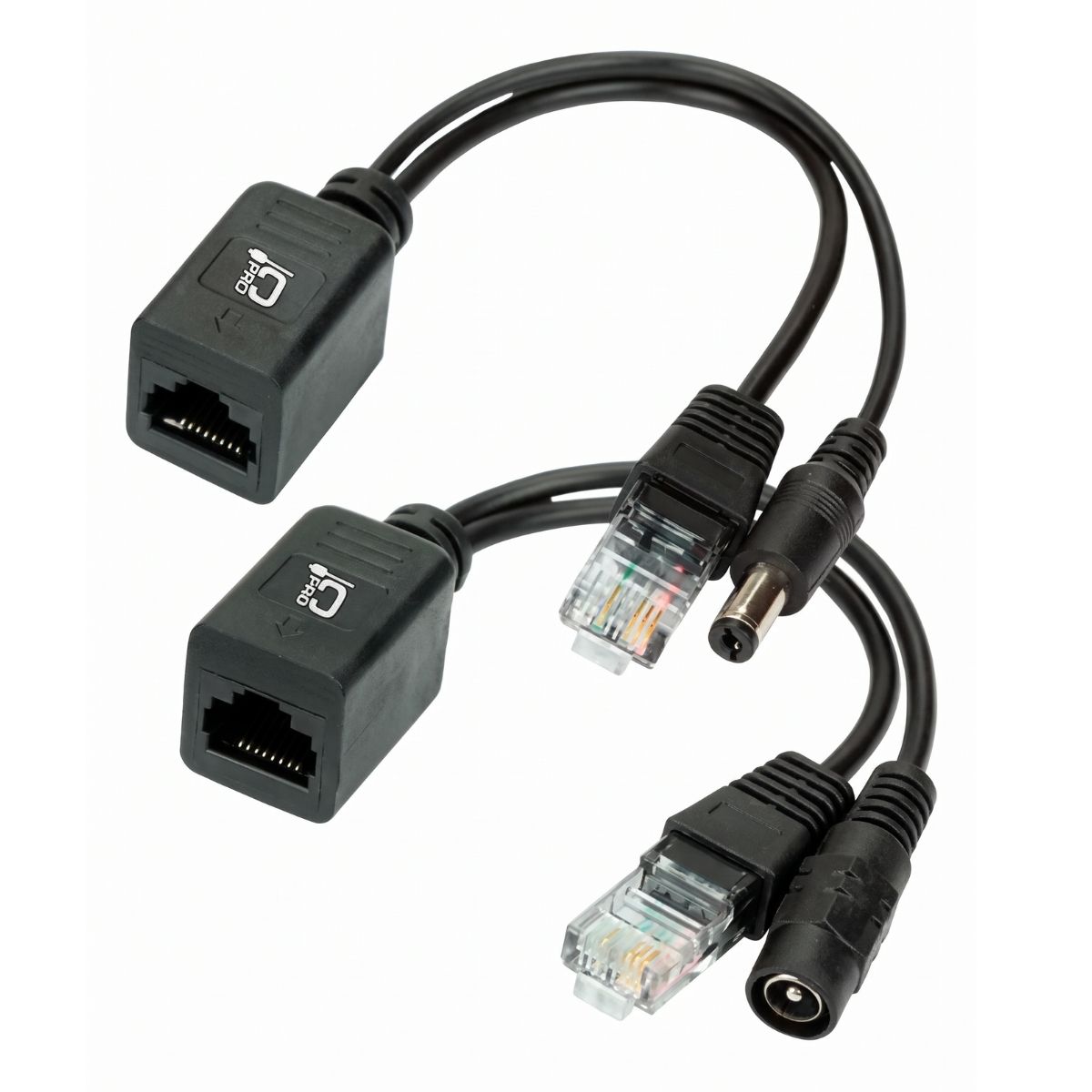 Adaptador PoE Passivo - Kit Adaptador Injetor + Separador - Energia sobre Cabo de Rede - Preto - ChipSce 018-0157