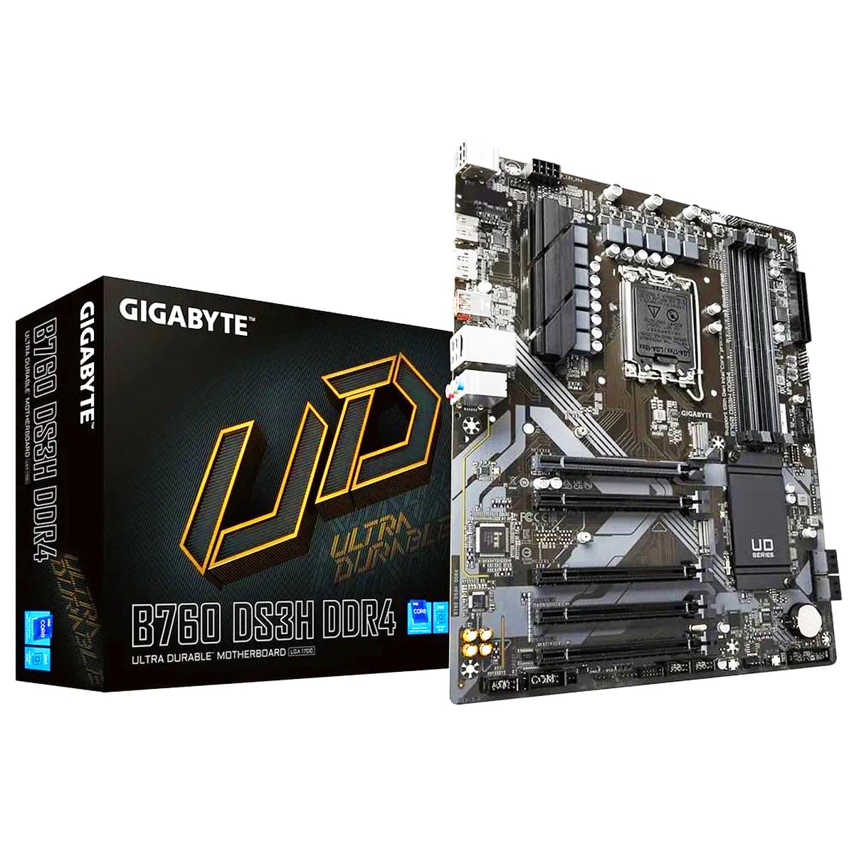 Placa Mãe Gigabyte B760 DS3H DDR4 (LGA 1700 - DDR4 5333 O.C) - USB 3.2 - Slot M.2 - ATX