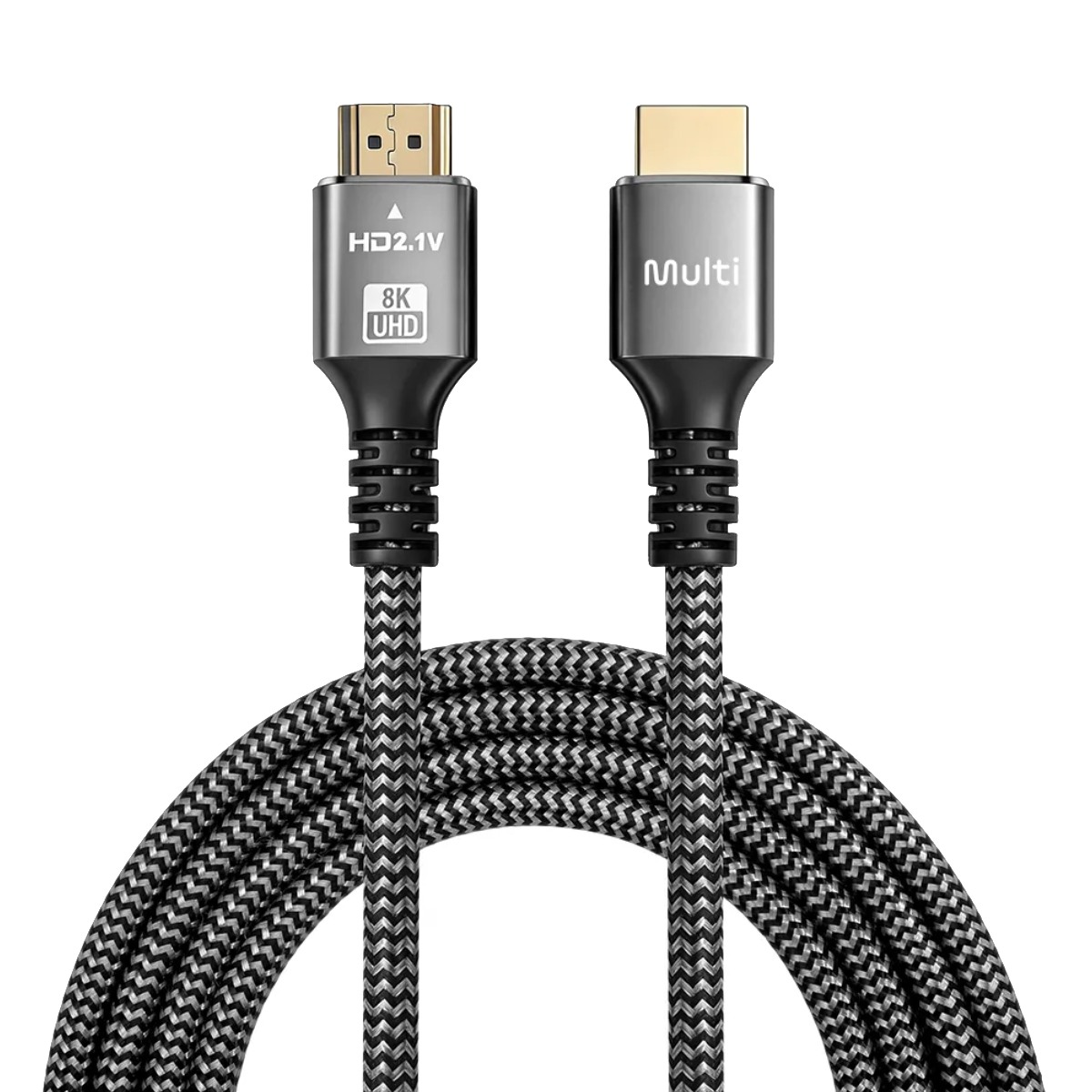 Cabo HDMI 2.1 - 2 Metros - 8K 60Hz / 4K 120Hz - Revestimento em Nylon - Multilaser WI522
