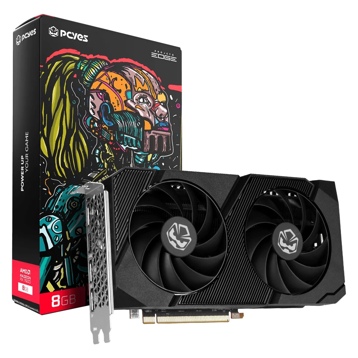 Placa de Vídeo AMD Radeon RX 7600 8GB GDDR6 128bits - Projeto Edge - PCYES PVR760008GBPEDFV02