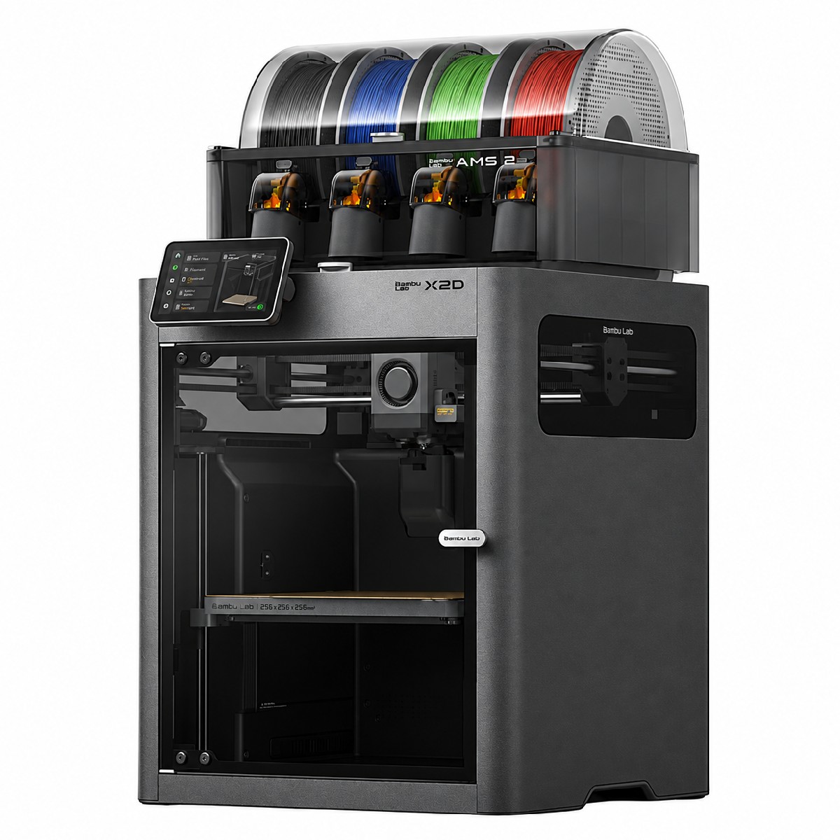 Impressora 3D Bambu Lab X2D Combo AMS - Impressão Multicolorida 1000mm/s - Volume de Construção 256 x 256 x 260 mm - Extrusão 300°C - PF004-P+SA007