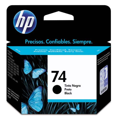 Cartucho HP 74 Preto - CB335WB - para HP Deskjet D4260 / 4360 / Photosmart C4280 / C4385 / C4480 / C5280 / C5360 / Officejet J5780 / J6480