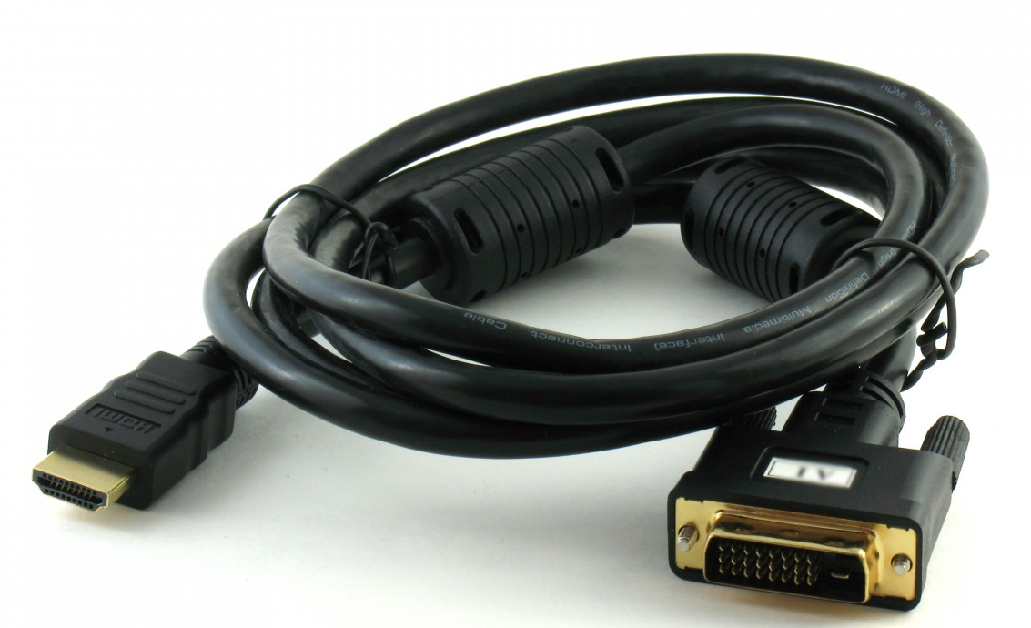 Cabo Conversor DVI-D para HDMI - 1,8 metros - Com Filtro - Dual Link - 24+1 Pinos (DVI-D M X HDMI M)