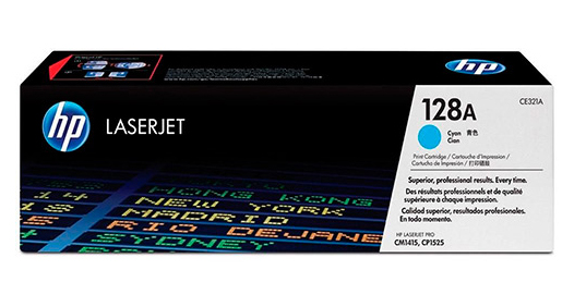 Toner HP 128A Ciano - CE321A / CE321AB - Para Laserjet CP1210, CP1525, CP1525NW, CM1415FN, CM1415FNW