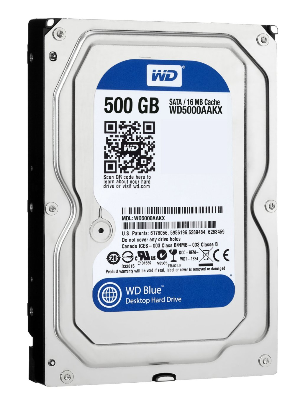 HD 500GB SATA - 7200RPM - 16MB Cache - Western Digital Caviar Blue - WD5000AAKS / WD5000AAKX - Seminovo