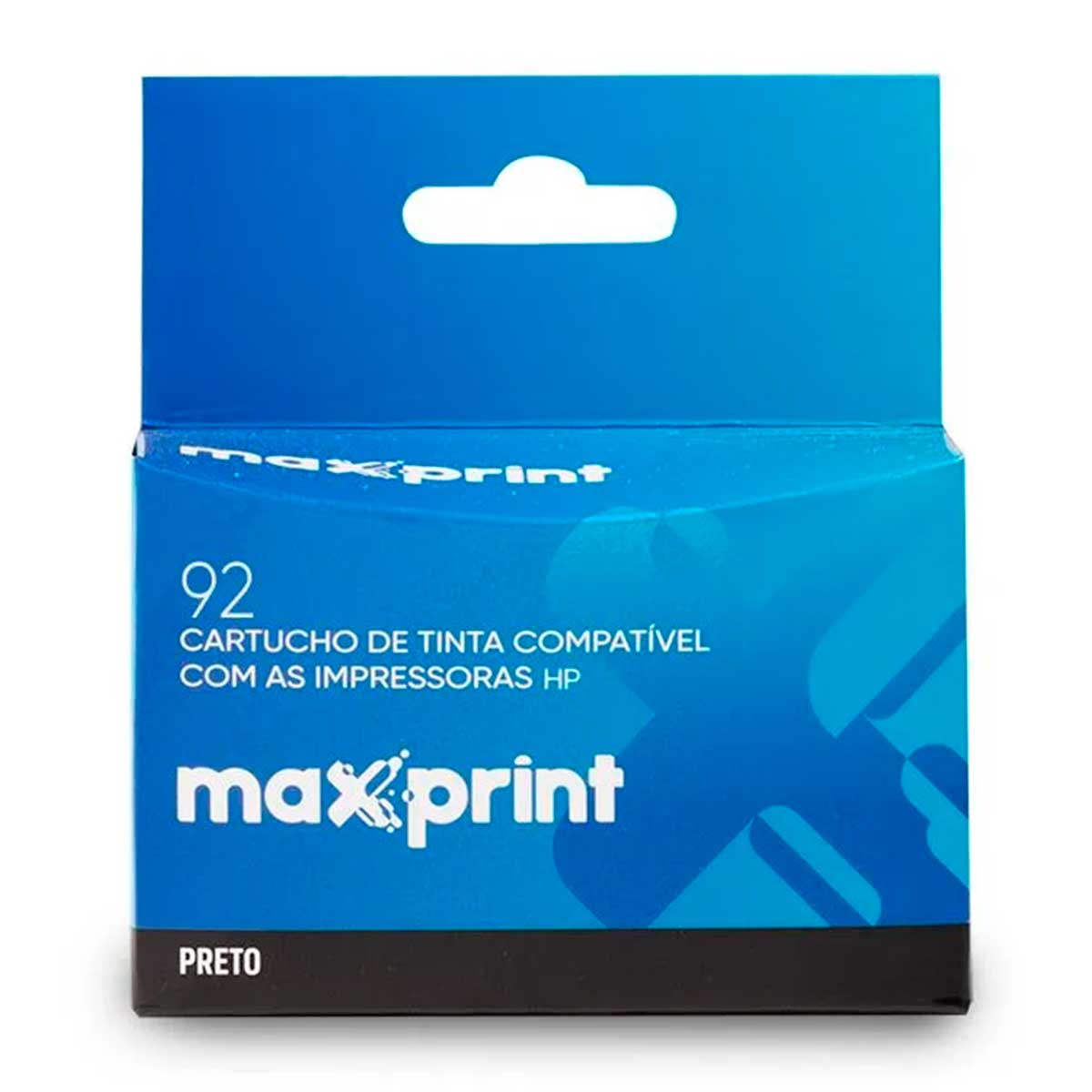 Cartucho compatível HP 92 Preto - C9362WL - Maxprint 6111679 - Para HP Deskjet 5440, Photosmart 7830, 7850, C3180, PSC 1507, 1510, 1510v, 1510xi, OfficeJet 6310