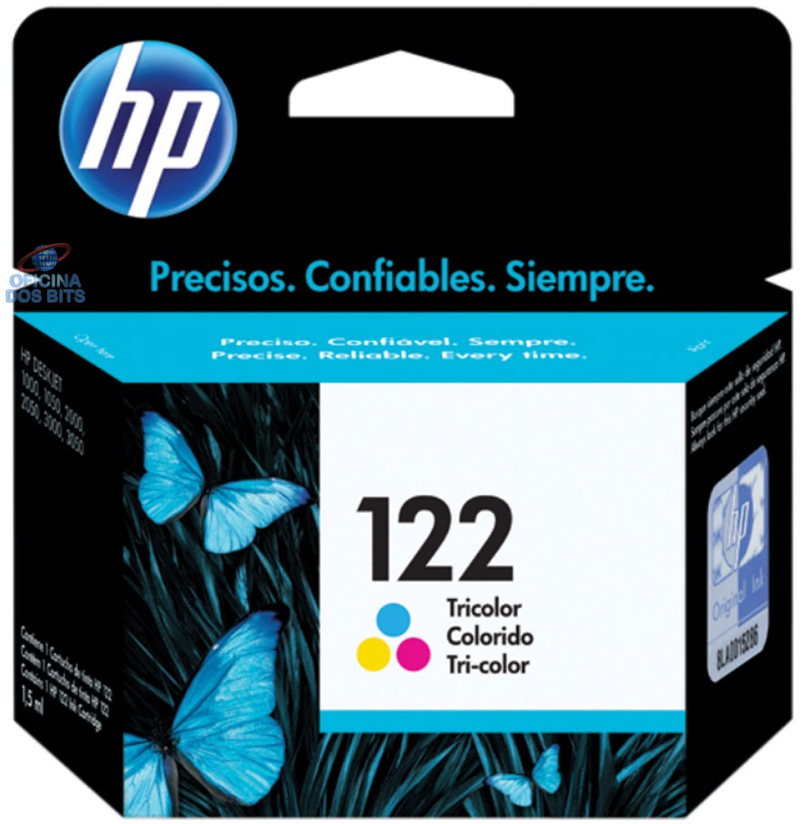 Cartucho HP 122 Colorido - CH562HB - Para Deskjet 1000, 2000, 2050, 3000, 3050