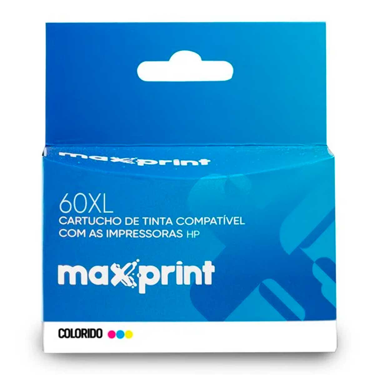 Cartucho compatível HP 60XL Colorido - CC644WL - Maxprint 6111717 - Para HP Deskjet D1660 / D2530 / D2545 / D2560 / D2660 / F4280 / F4480 / Photosmart C4680 / C4780
