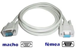 Cabo Extensor VGA (HDB15 M X HDB15 F) - 1,80 metros