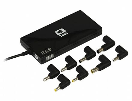 Fonte para Notebook - Fonte Universal para Notebook 70W C3Tech NB-70T - 12V e 24V - Pontas Intercambiáveis