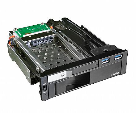 Storage / Case / Dockstation - Gaveta para HD Akasa Lokstor M51 - Rack para 2 HDs 2.5" e 3.5" - 2 portas USB 3.0 - AK-IEN-01