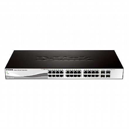 Rede Switch - Switch 24 portas D-Link DGS-1210-28 - Gerenciável - 24 portas Gigabit + 4 portas Combo/SFP