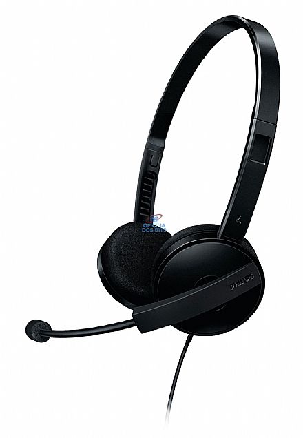 Fone de Ouvido - Headset Philips SHM3550/10 - Microfone - Conector P2 - Preto - Haste Rotacional e Cancelamento de Ruído