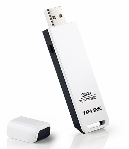 Placas e Adaptadores de rede - USB Adaptador Wi-Fi TP-Link TL-WDN3200 - 300Mbps - Dual Band 2,4 Ghz e 5 Ghz