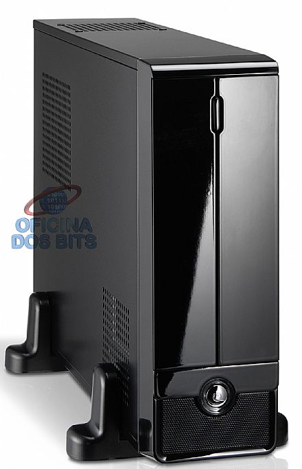 Gabinete - Gabinete Slim K-Mex CM-9I8A - Micro-ATX - Preto Piano - com fonte