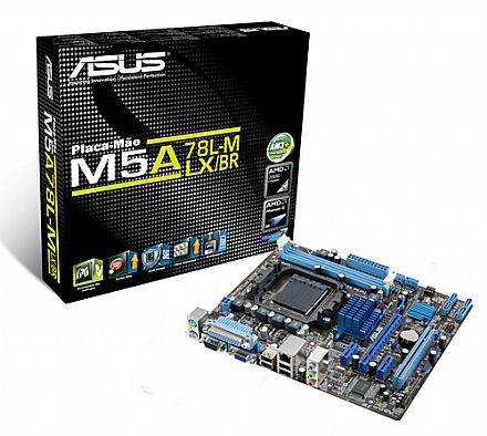 Placa Mãe para AMD - Asus M5A78L-M LX/BR (AM3+ - DDR3 1866 O.C) Chipset AMD 760G - HyperTransport 3.0