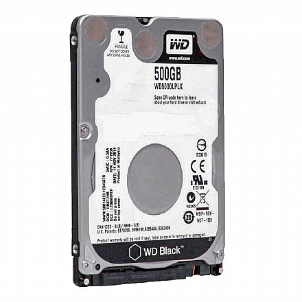 HD (Disco Rígido) - HD 500GB para Notebook - 7200RPM - 7.0 mm - Western Digital Black WD5000LPLX \ WD5000LPSX