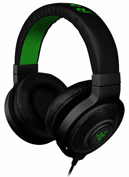 Fone de Ouvido - Headset Razer Kraken Black - Conector P2 - preto e verde - RZ12-00870200-R3U1